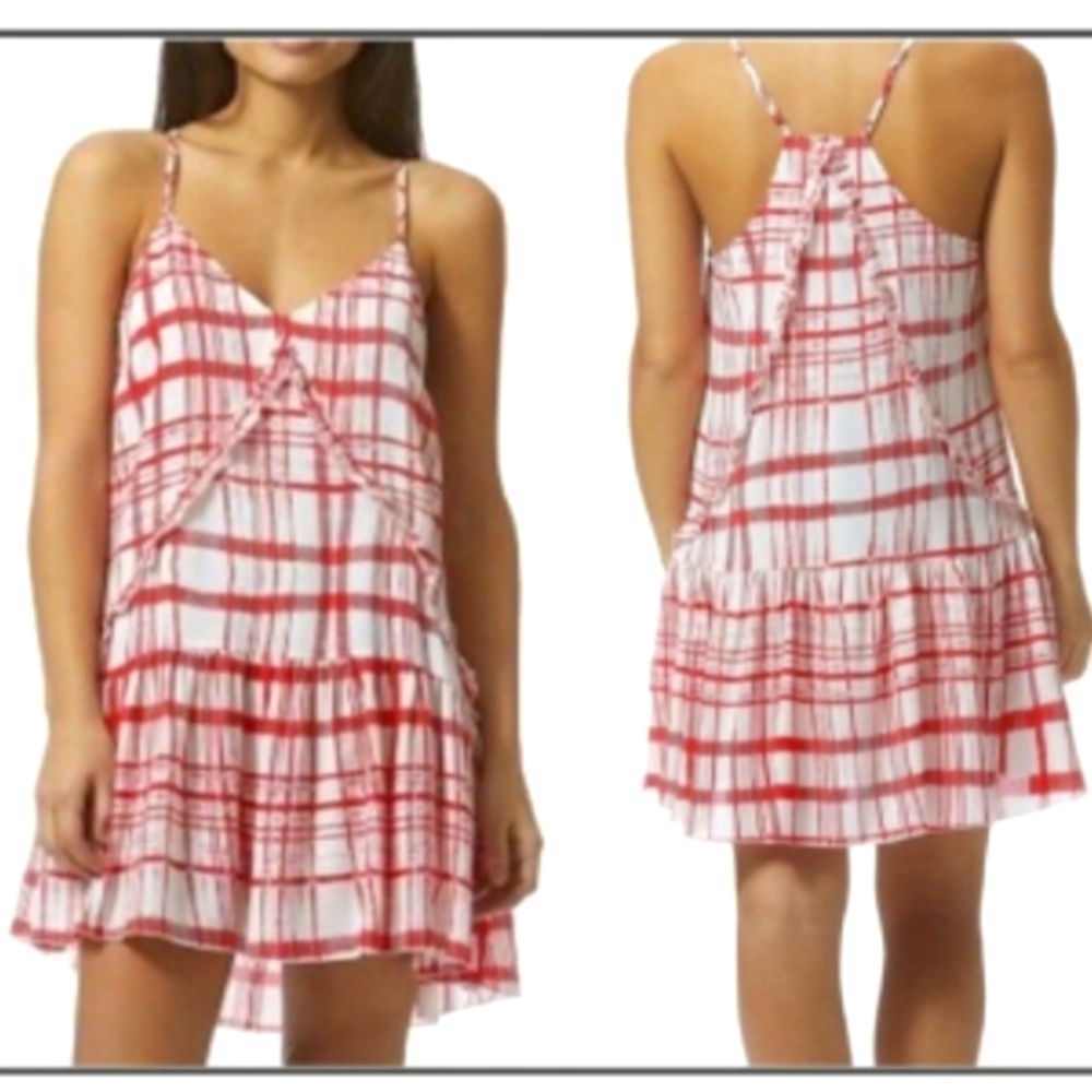 Avec Les Filles Plaid Windowpane Grid Check Mini Sundress - Picture 2 of 10